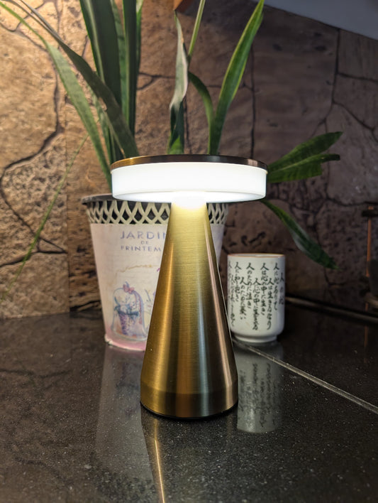 LumaCone™ Touch LED Lamp | Dimmable Brass Table Light